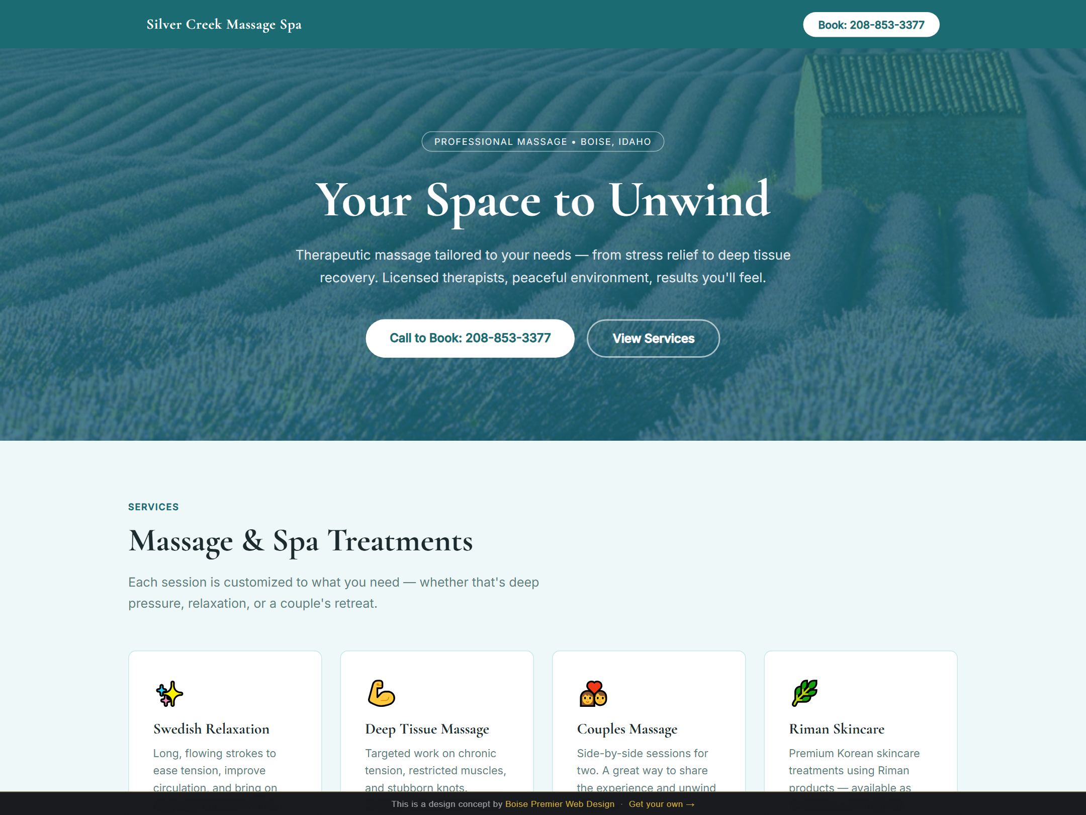Silver Creek Massage Spa design